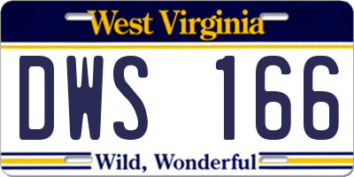 WV license plate DWS166