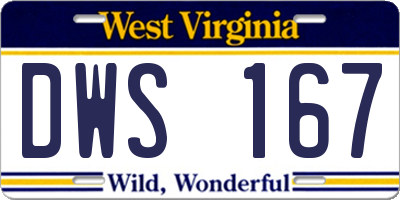 WV license plate DWS167
