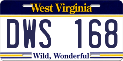 WV license plate DWS168