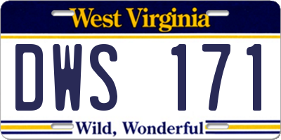 WV license plate DWS171
