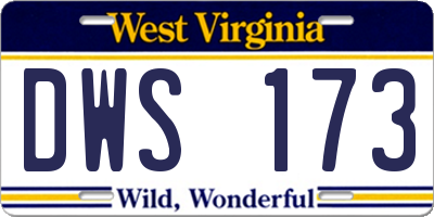 WV license plate DWS173