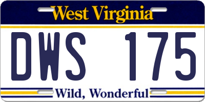WV license plate DWS175