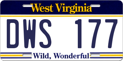 WV license plate DWS177