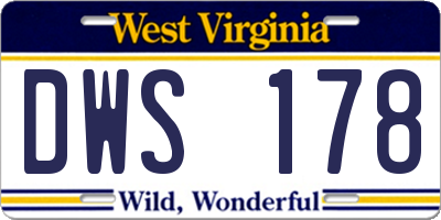 WV license plate DWS178
