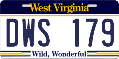 WV license plate DWS179