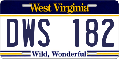 WV license plate DWS182