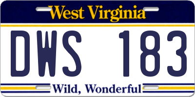 WV license plate DWS183
