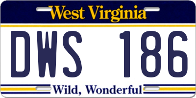 WV license plate DWS186