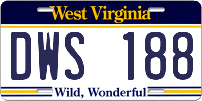 WV license plate DWS188