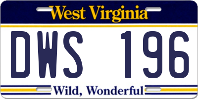 WV license plate DWS196
