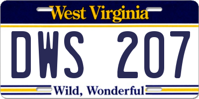 WV license plate DWS207