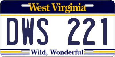 WV license plate DWS221