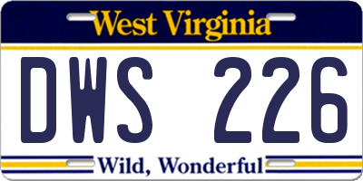 WV license plate DWS226