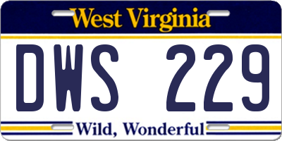 WV license plate DWS229