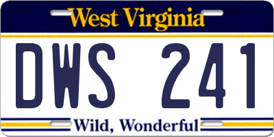 WV license plate DWS241