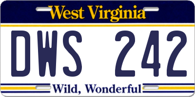 WV license plate DWS242
