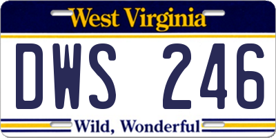 WV license plate DWS246