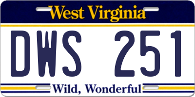 WV license plate DWS251
