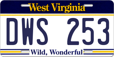 WV license plate DWS253