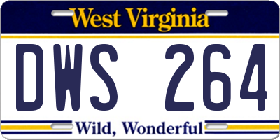 WV license plate DWS264