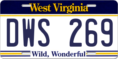 WV license plate DWS269