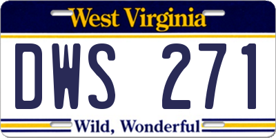 WV license plate DWS271