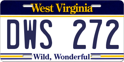 WV license plate DWS272