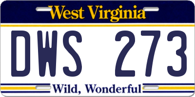 WV license plate DWS273