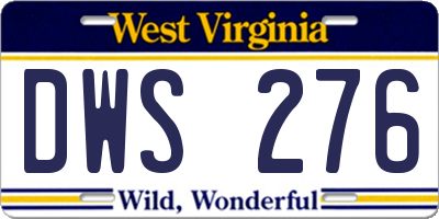WV license plate DWS276