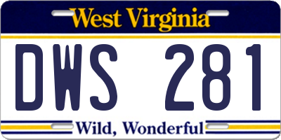 WV license plate DWS281