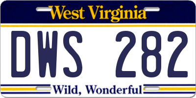 WV license plate DWS282
