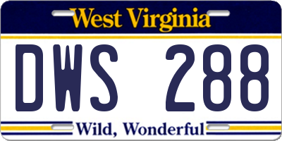 WV license plate DWS288