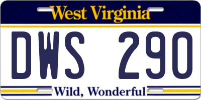 WV license plate DWS290