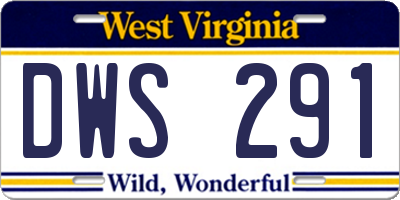 WV license plate DWS291