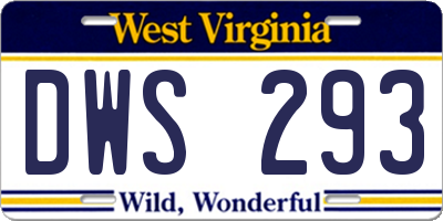 WV license plate DWS293