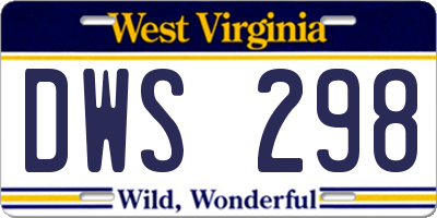 WV license plate DWS298