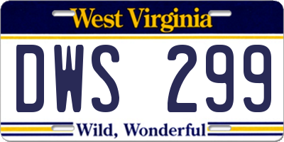 WV license plate DWS299