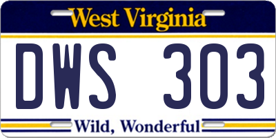 WV license plate DWS303