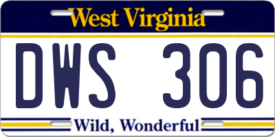 WV license plate DWS306