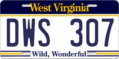 WV license plate DWS307