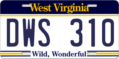 WV license plate DWS310