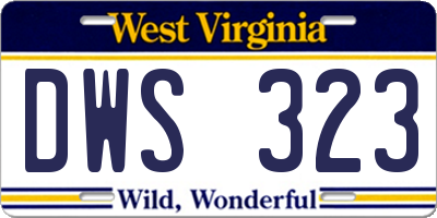 WV license plate DWS323
