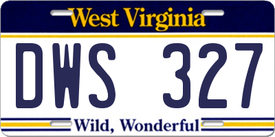 WV license plate DWS327