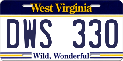 WV license plate DWS330