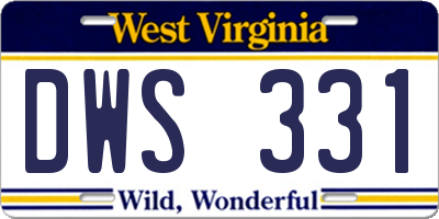 WV license plate DWS331