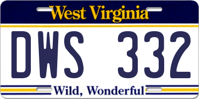 WV license plate DWS332