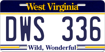 WV license plate DWS336