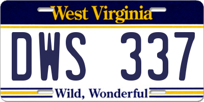 WV license plate DWS337