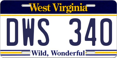 WV license plate DWS340