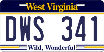 WV license plate DWS341